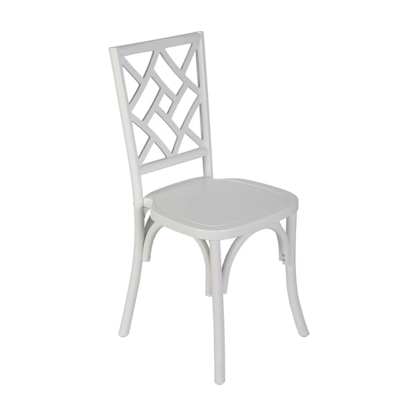 Flash Furniture Brooklyn Commercial Grade White Solid Wood Stackable Dining Chair with Intricate Back Detail ZH-8100-5-WHT-GG - main